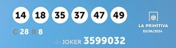 La Primitiva: comprobar los resultados del sorteo de hoy, lunes 3 de junio