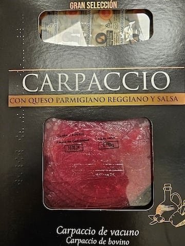 Alerta alimentaria con un famoso carpaccio de España: detectan salmonella