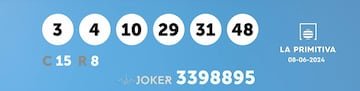 La Primitiva: comprobar los resultados del sorteo de hoy, sábado 8 de junio
