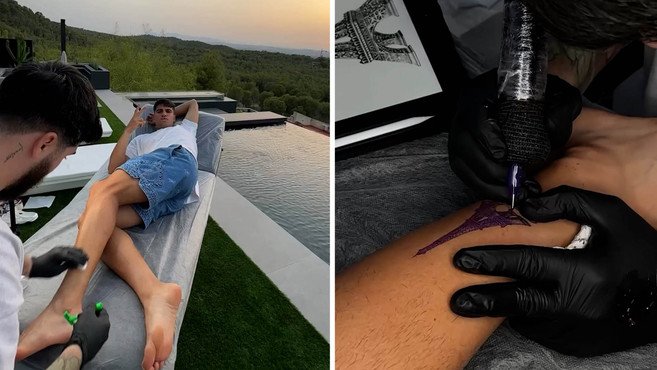 Roland Garros 2024: Alcaraz se tatúa la Torre Eiffel en su pierna por su primer Roland Garros