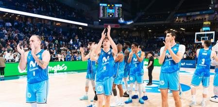 Los jugadores del Estudiantes después del partido contra Gipuzkoa