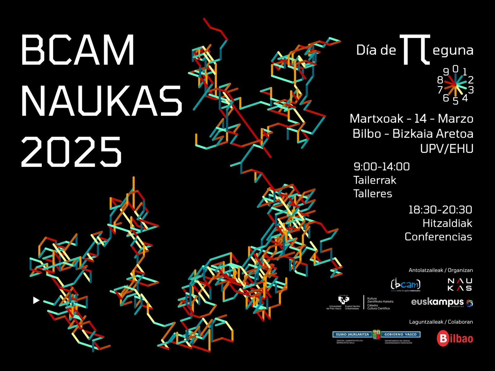 Programa definitivo BCAM-Naukas 2025 «Día de Pi» Viernes 14 de marzo