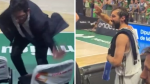 Tras la antideportiva a Musa, caos: sillas destrozadas, Llull llamando llorón al Unicaja...
