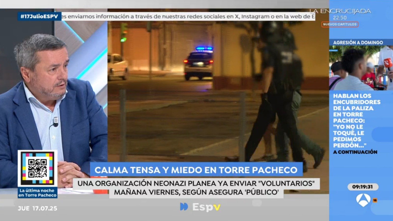 Chema Crespo asustado durante el golpe