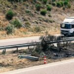 Así ha quedado la carretera tras el accidente de Diogo Jota